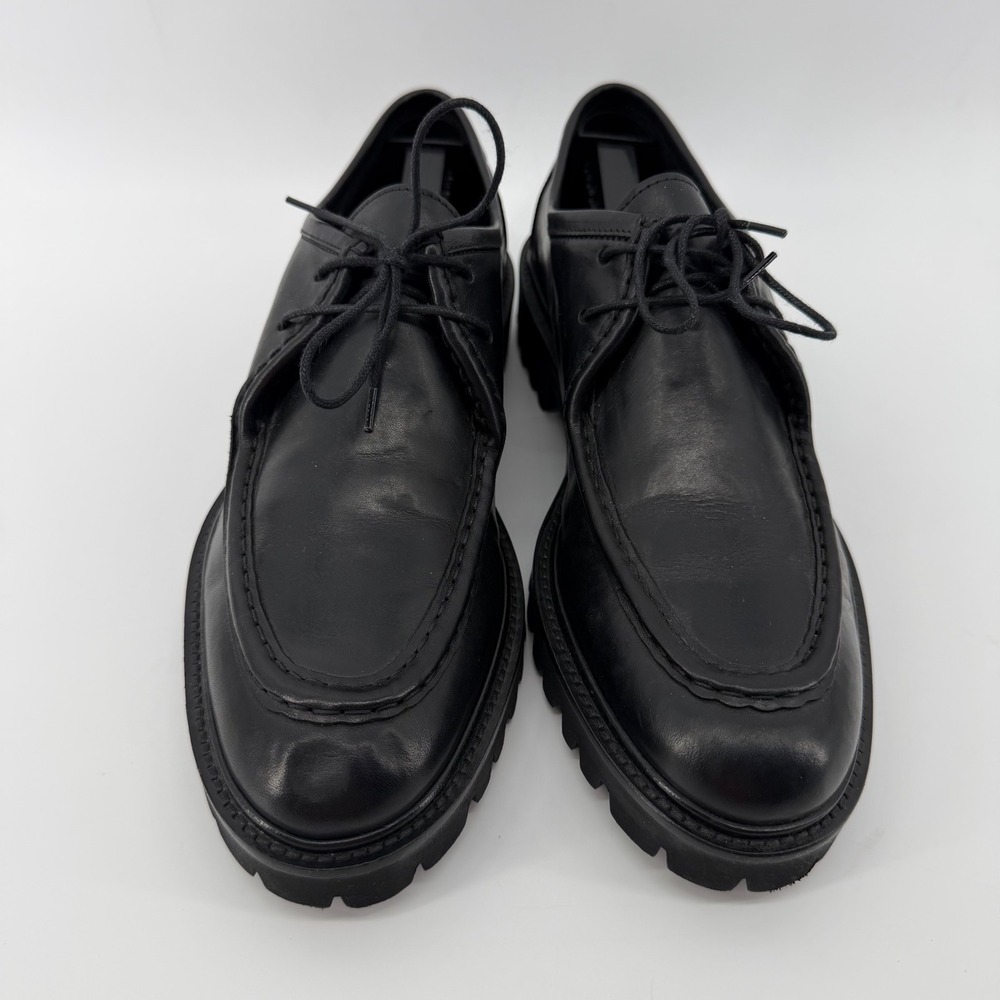 Todd Snyder Derby Shoe Mens 9 Black Italian City DRS008 Leather Lug Sole Lugged